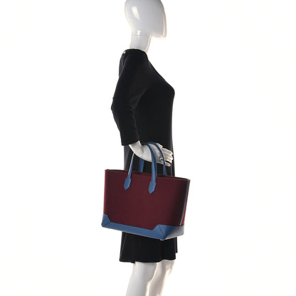 Hermes Felt Epsom Maxibox Cabas 30 Bordeaux Bleu Agate 2 of 19