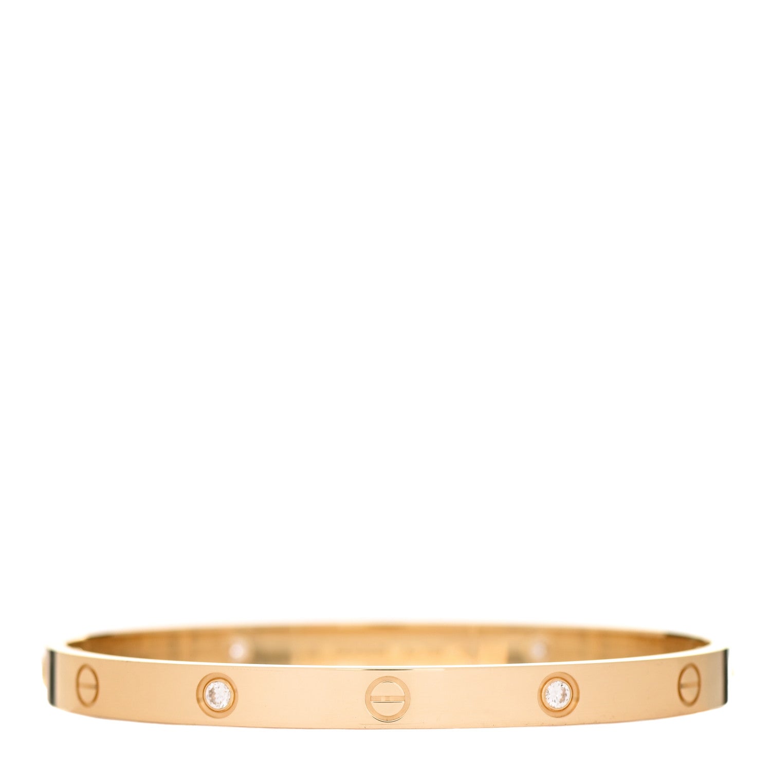 Cartier 18K Yellow Gold 4 Diamond LOVE Bracelet 20 1 of 5