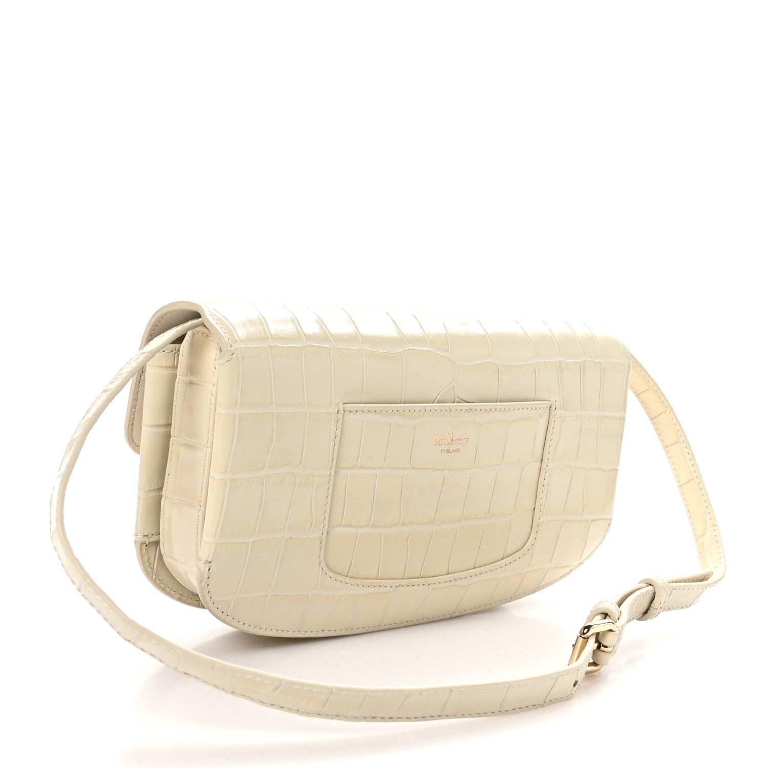 Mulberry Shiny Calfskin Crocodile Print East West Pimlico Satchel Eggshell 3 of 10