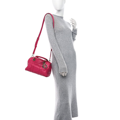 Christian Dior Lambskin Cannage Granville Polochon Fuchsia 2 of 16
