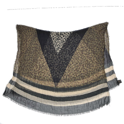 Louis Vuitton Cashmere Silk Leopard V Stole Kaki Vanilla 4 of 9