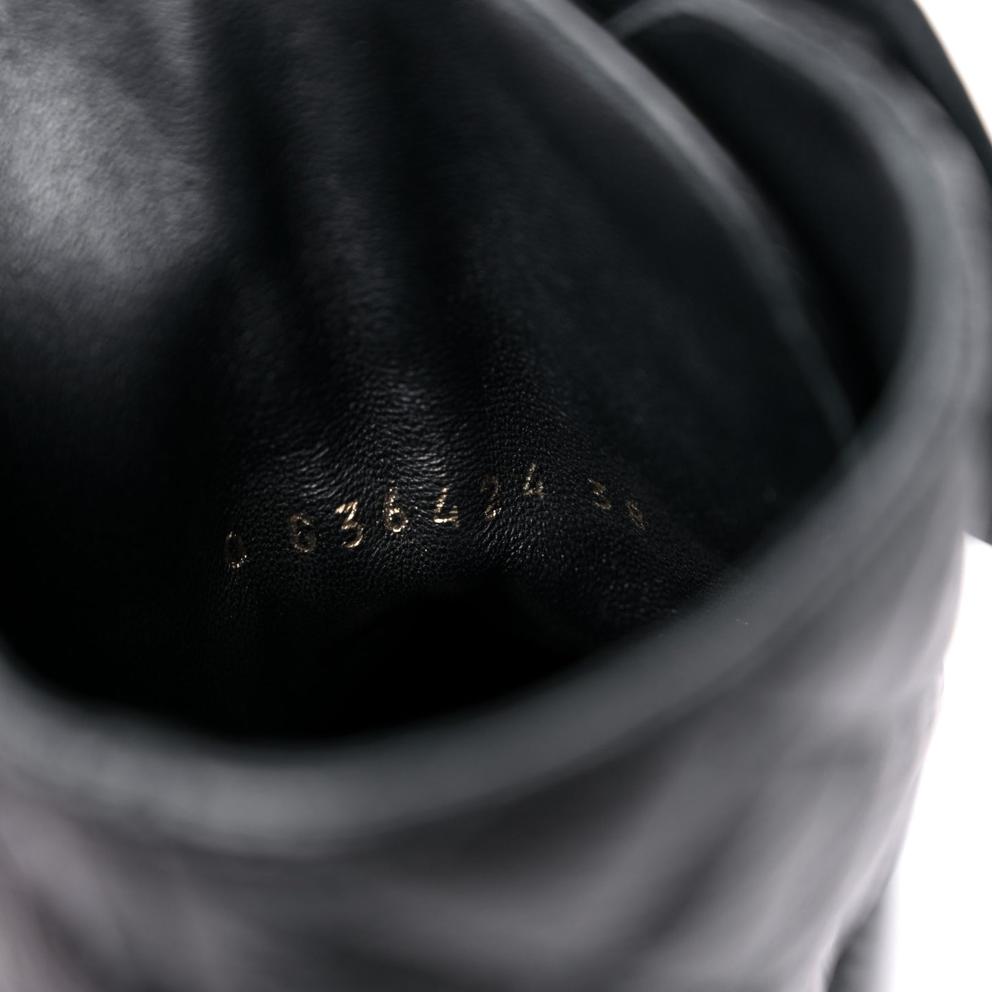 Shiny Lambskin Quilted Lace Up Combat Boots 38 Black