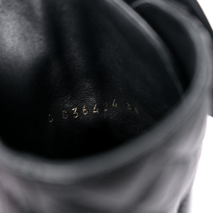 Chanel Shiny Lambskin Quilted Lace Up Combat Boots 38 Black 7 of 8