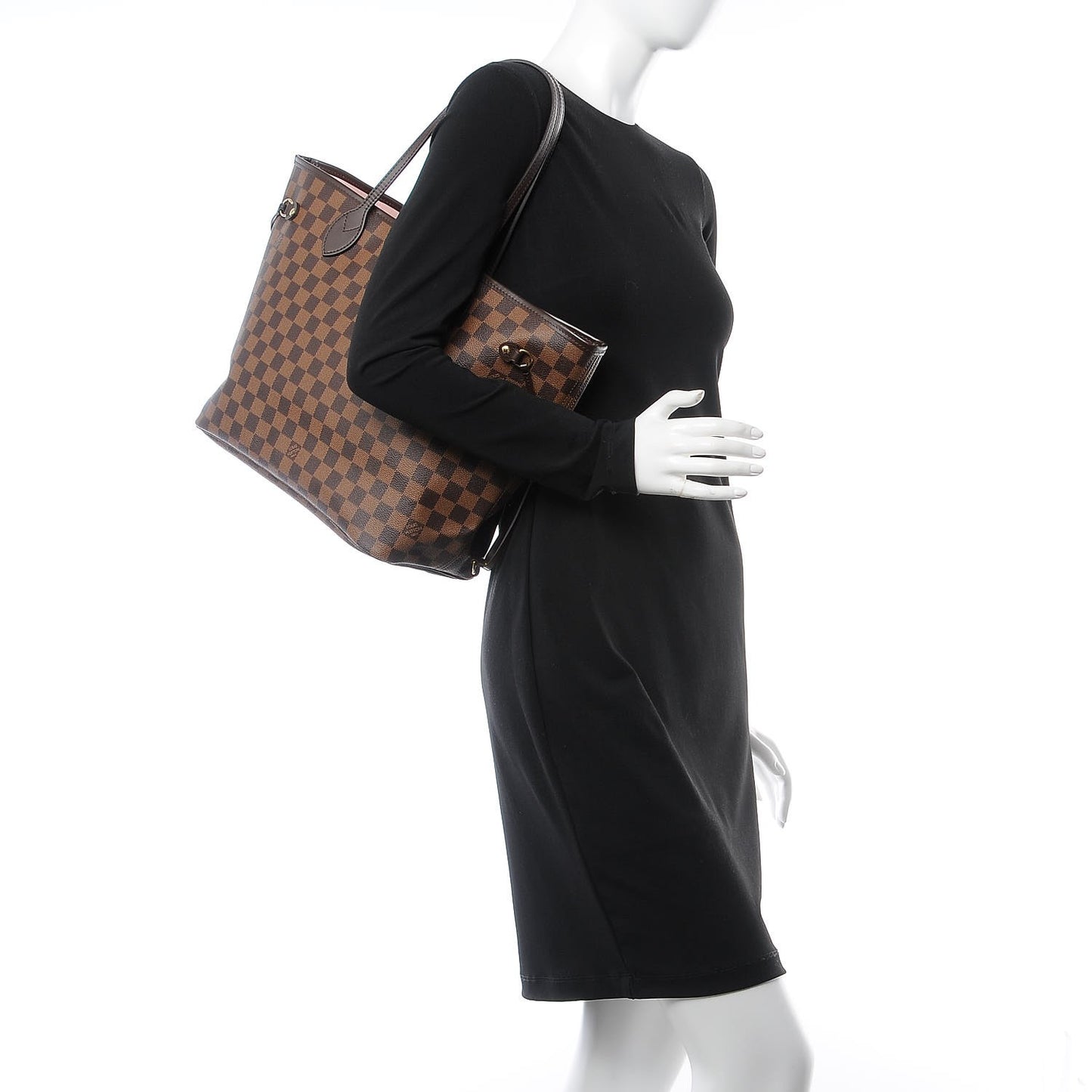 Damier Ebene Neo Neverfull MM Rose Ballerine