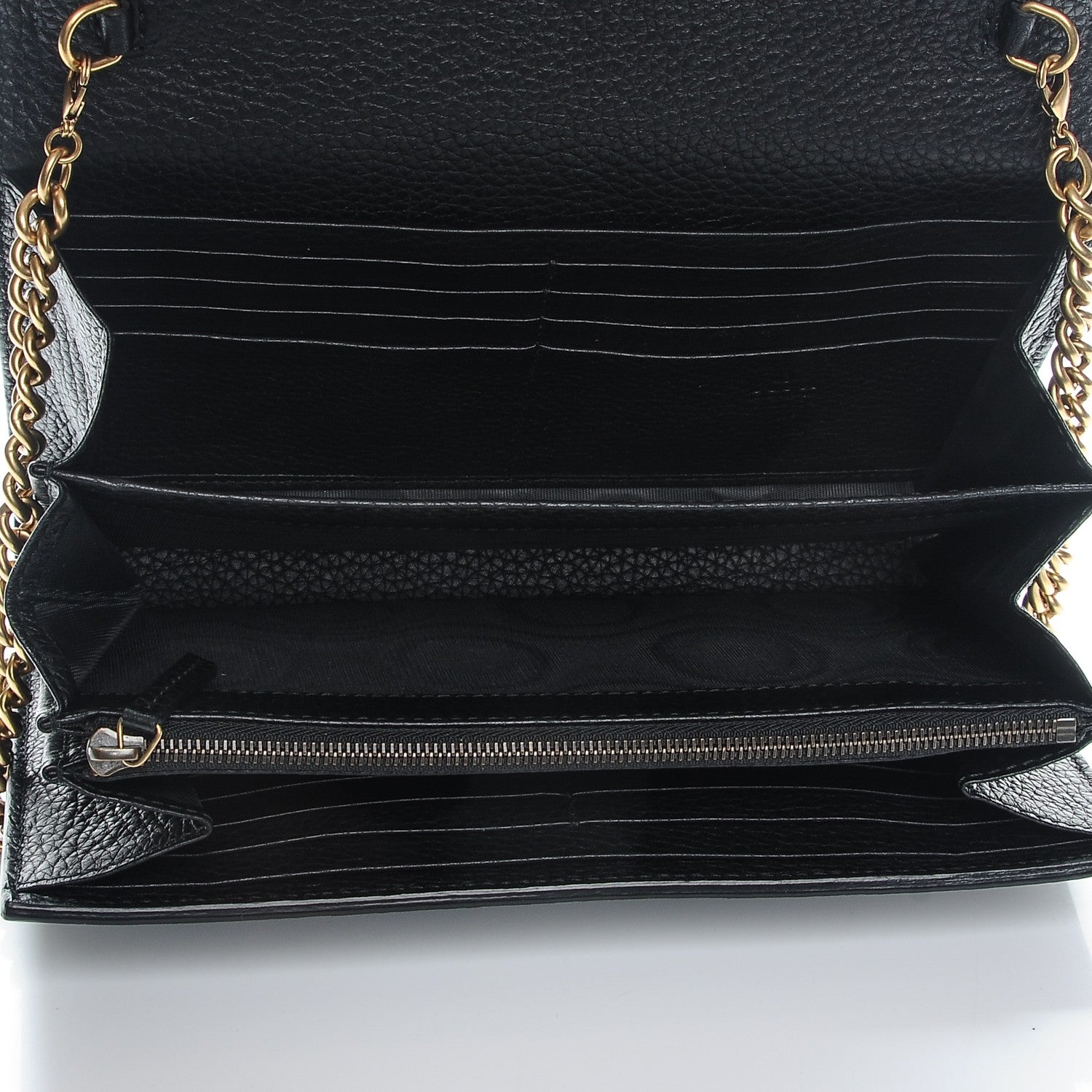 Gucci Calfskin GG Marmont Chain Wallet Black 5 of 7