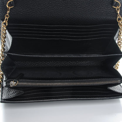 Gucci Calfskin GG Marmont Chain Wallet Black 5 of 7