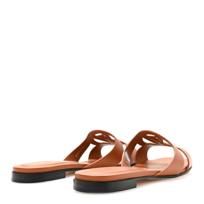 Louis Vuitton Calfskin LV Isola Flat Sandals 40 Tan 5 of 8