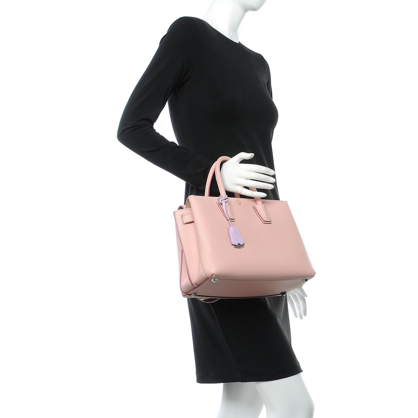 Grained Calfskin Medium Milla Tote Pink Blush