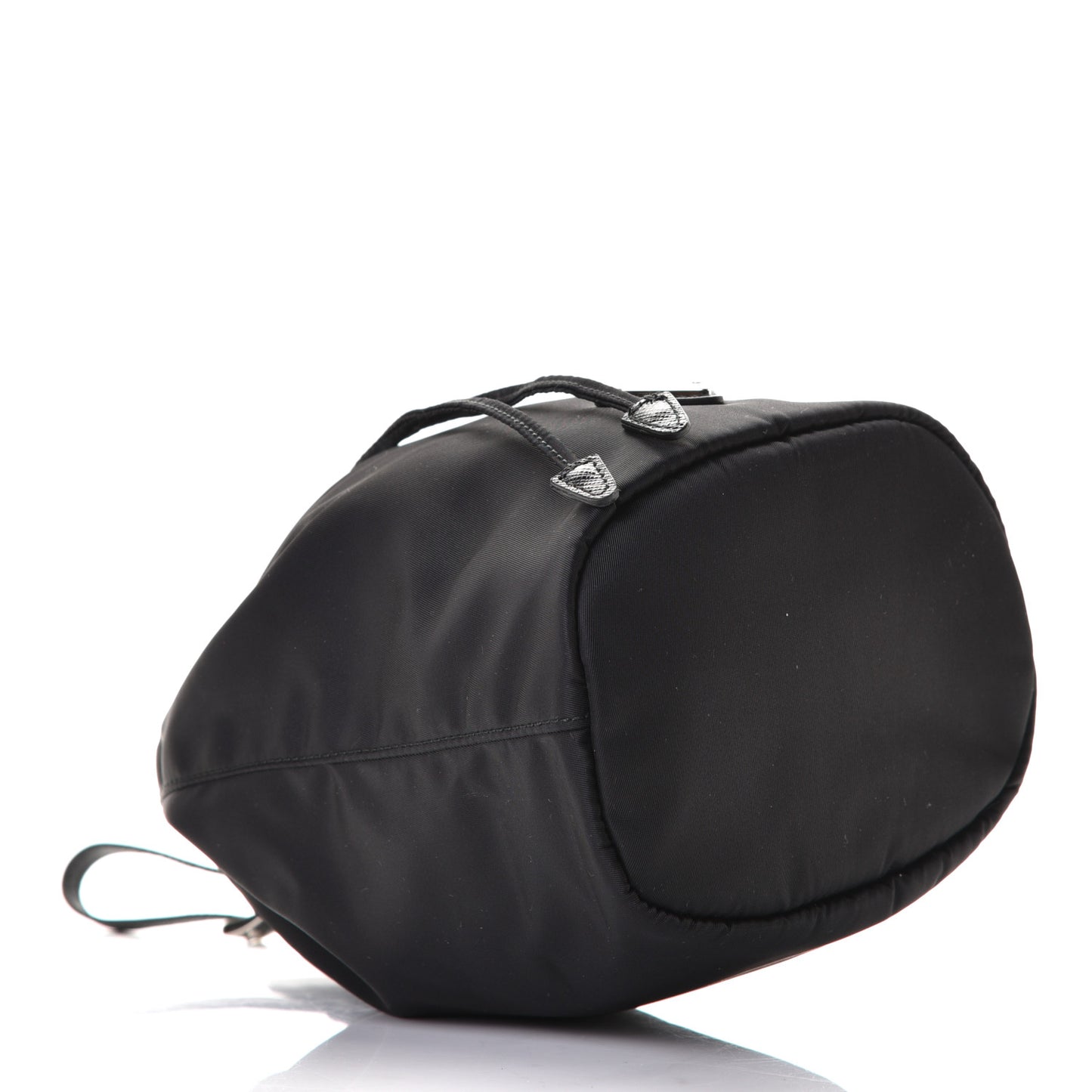 Saffiano Tessuto Nylon Vela Bucket Wristlet Black