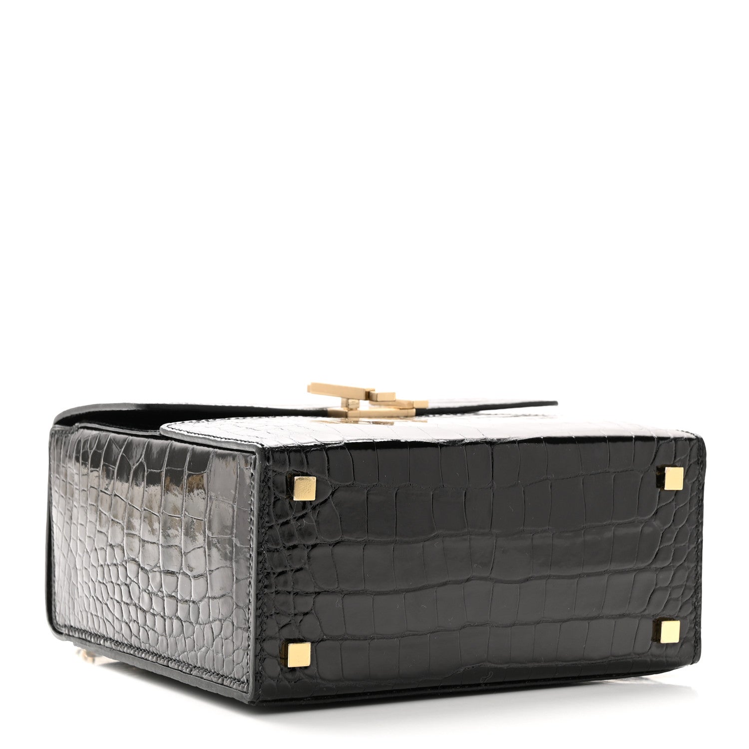 Hermes Shiny Alligator Cinhetic Boxy Top Handle Bag Black 5 of 11