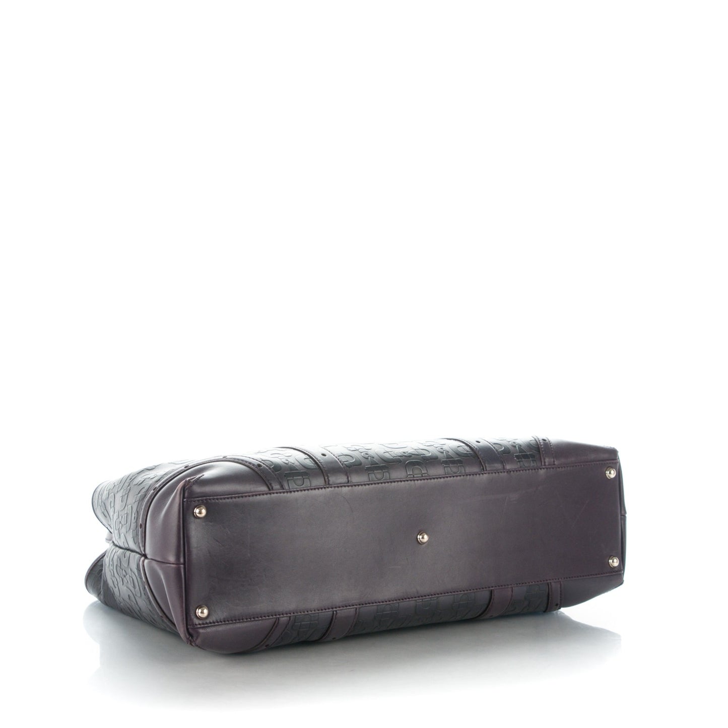 Calfskin Horsebit Embossed Large Glam Shoulder Bag Purple