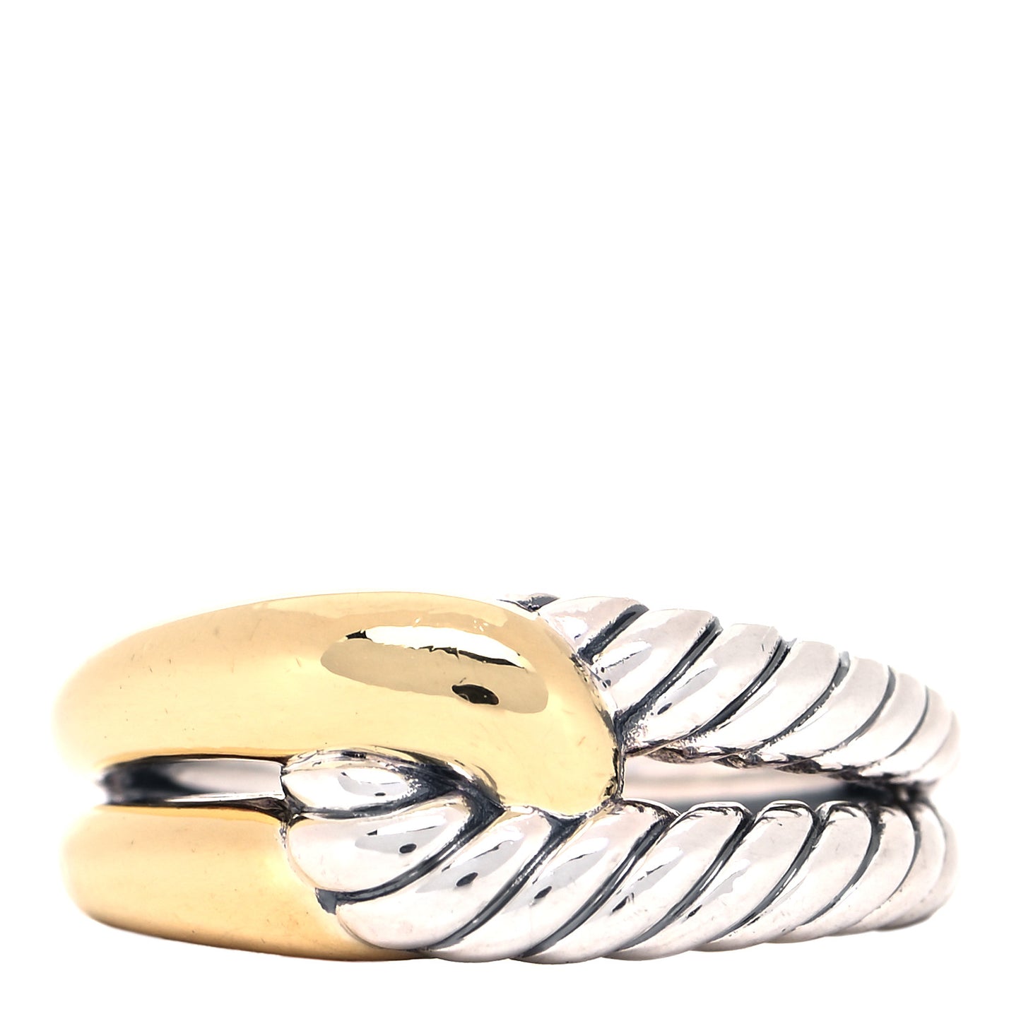 Sterling Silver 18K Yellow Gold Single Loop Labyrinth Ring 52 6