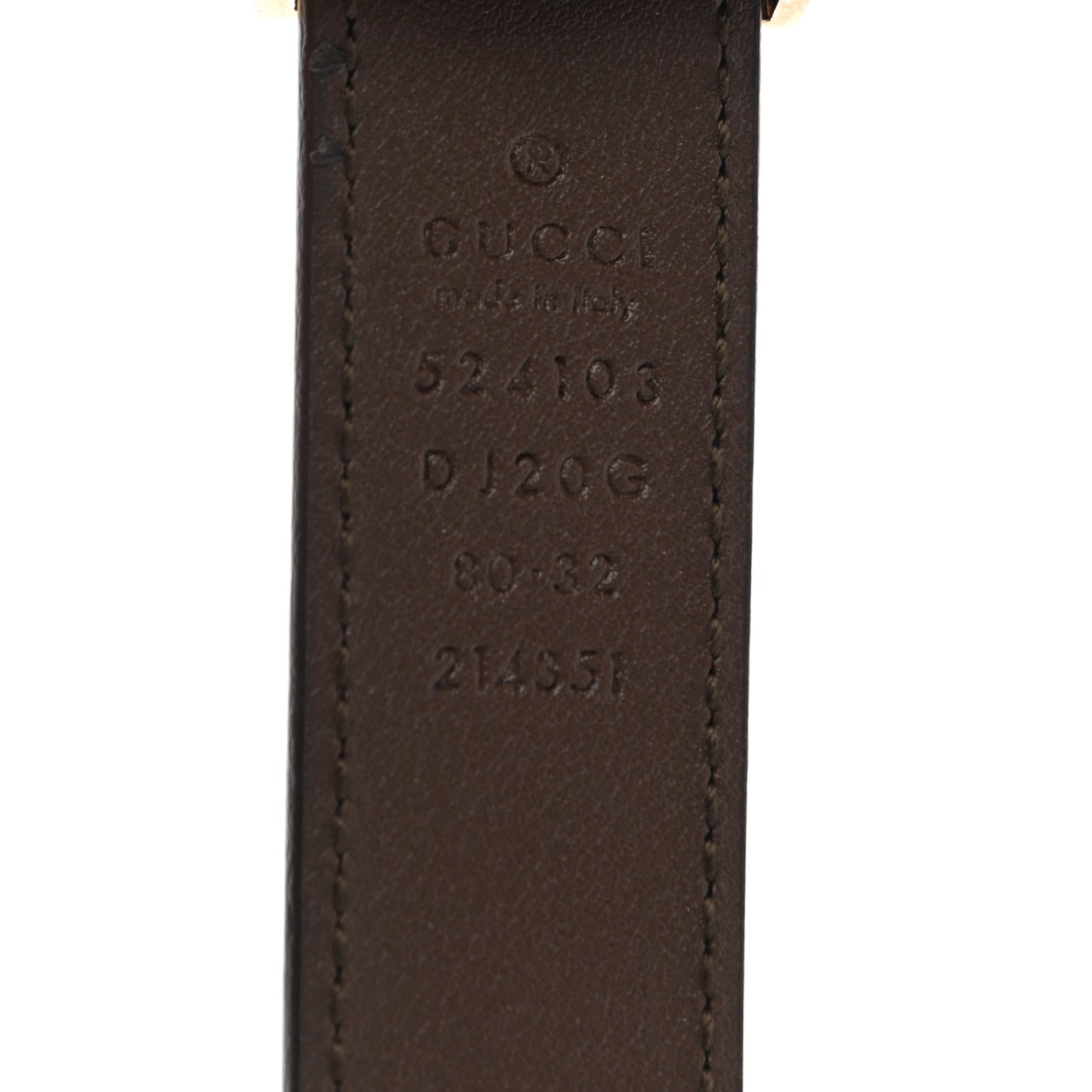 Textured Dollar Calfskin Torchon Double G 25mm Belt 80 32 New Acero