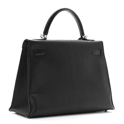 Hermes Chevre De Coromandel Kelly Sellier 32 Black 3 of 9
