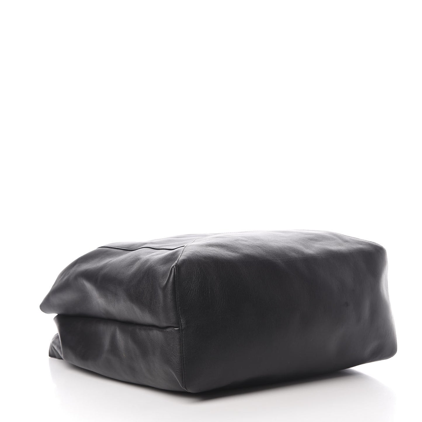 Shiny Smooth Calfskin Large Shopper Black