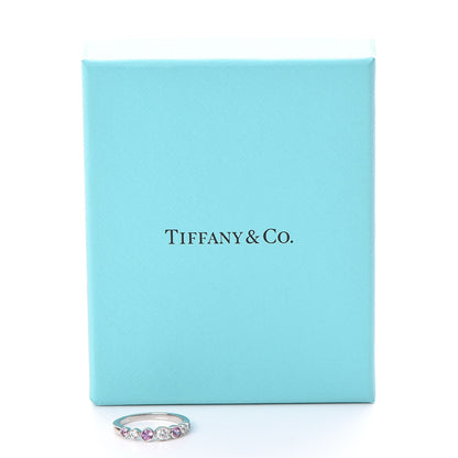 Tiffany Platinum Diamond Pink Sapphire Jazz Ring 52.5 6.25 8 of 8