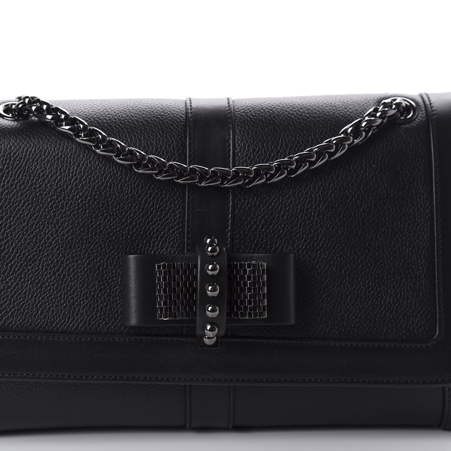 Christian Louboutin Calfskin Small Sweet Charity Shoulder Bag Black 10 of 10