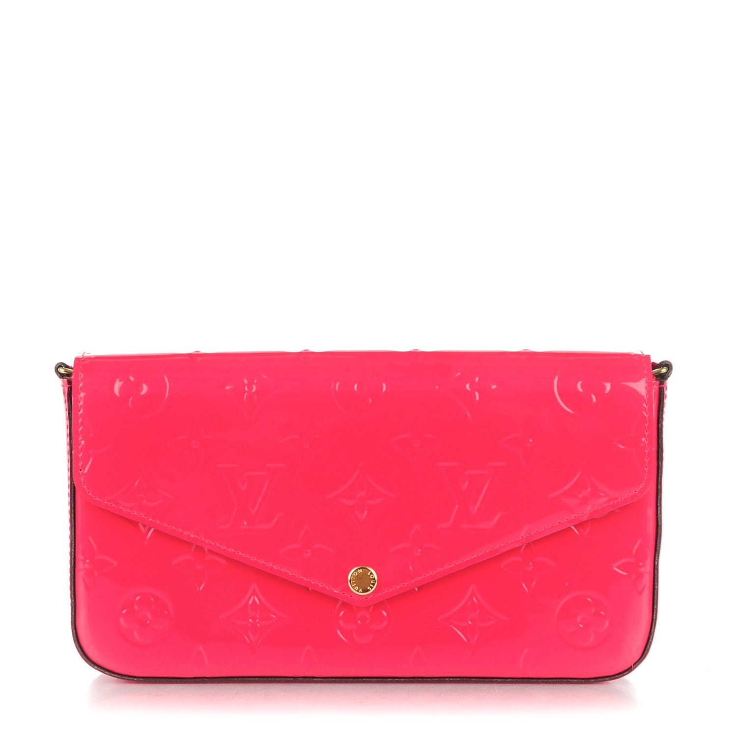 Louis Vuitton Vernis Felicie Pochette Chain Wallet Hot Pink 1 of 8