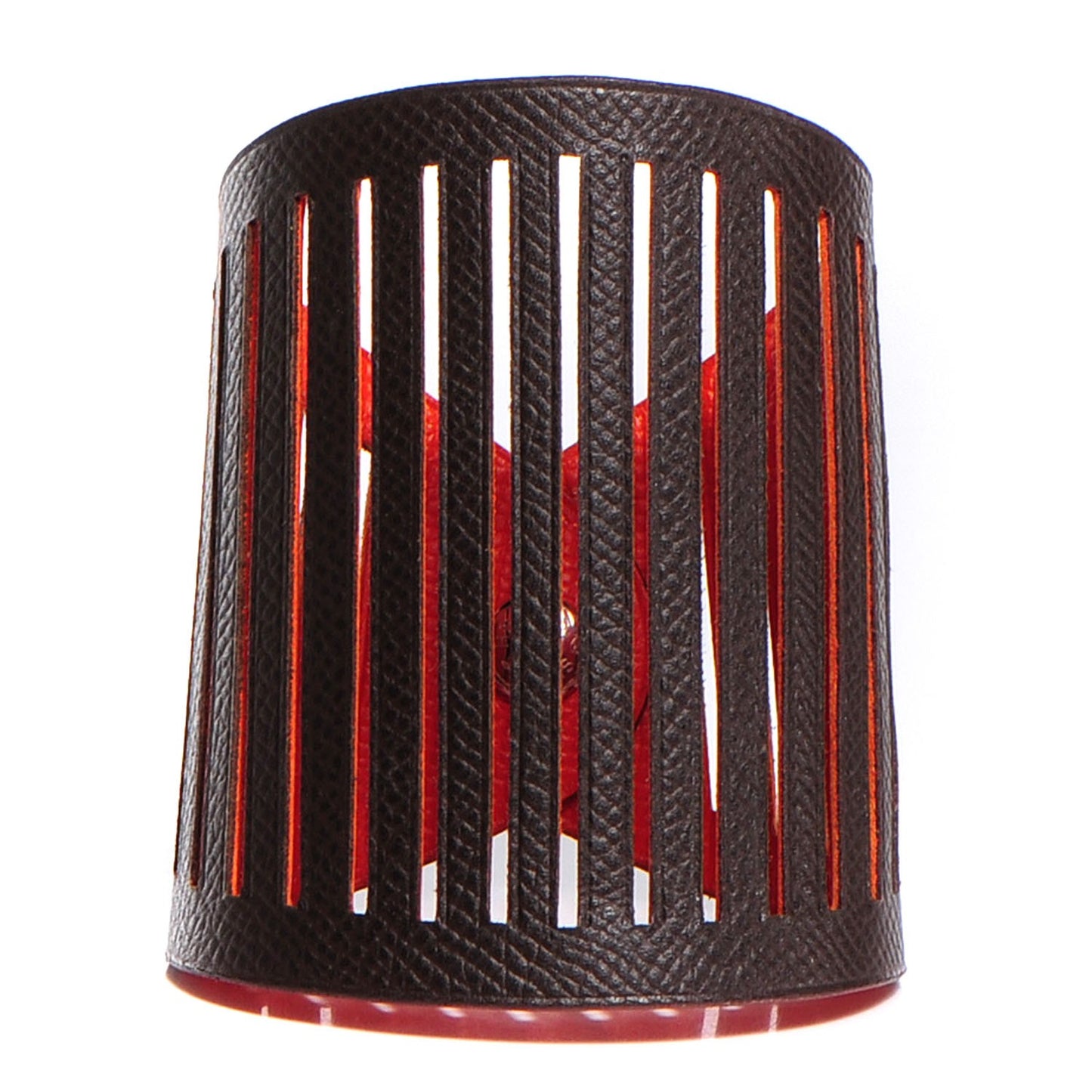 Epsom Petit H Ajoure Reversible Cuff Orange Chocolate