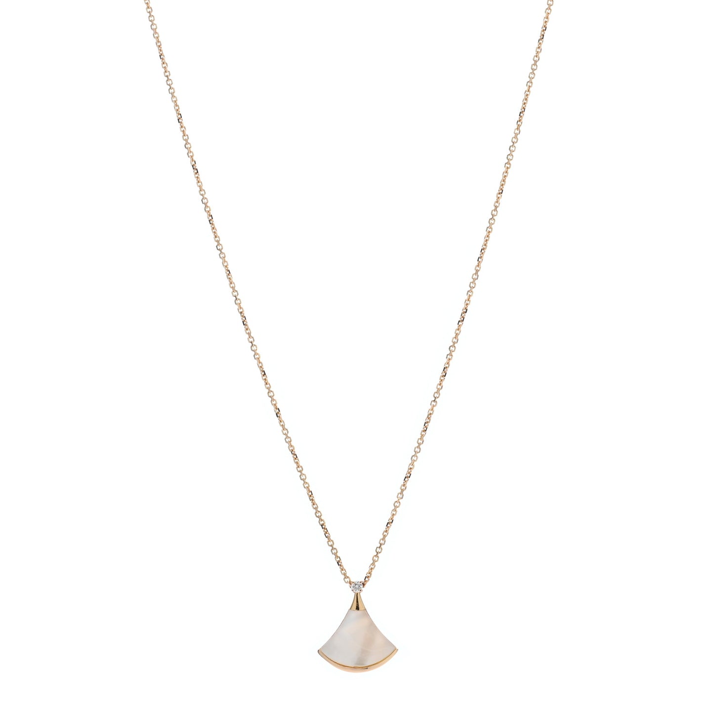 18K Rose Gold Diamond Mother of Pearl Small Divas' Dream Pendant Necklace
