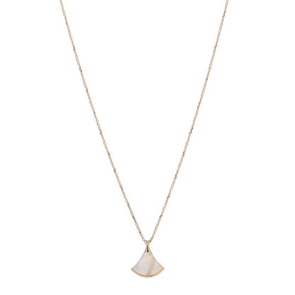 Bulgari 18K Rose Gold Diamond Mother of Pearl Small Divas' Dream Pendant Necklace 1 of 5