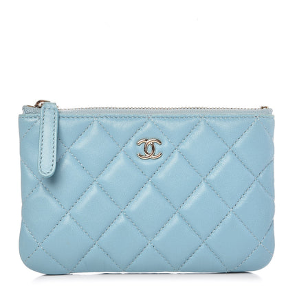 Chanel Lambskin Quilted Small Cosmetic Case Blue 1 of 7