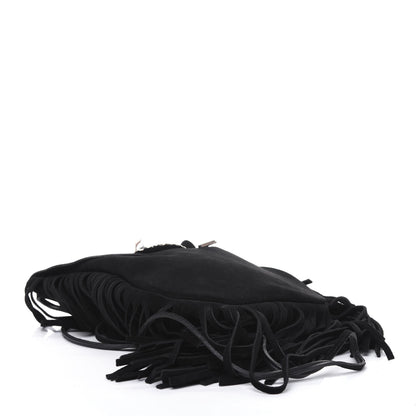 Saint Laurent Suede Fringe Flat Anita Crossbody Bag Black 4 of 16