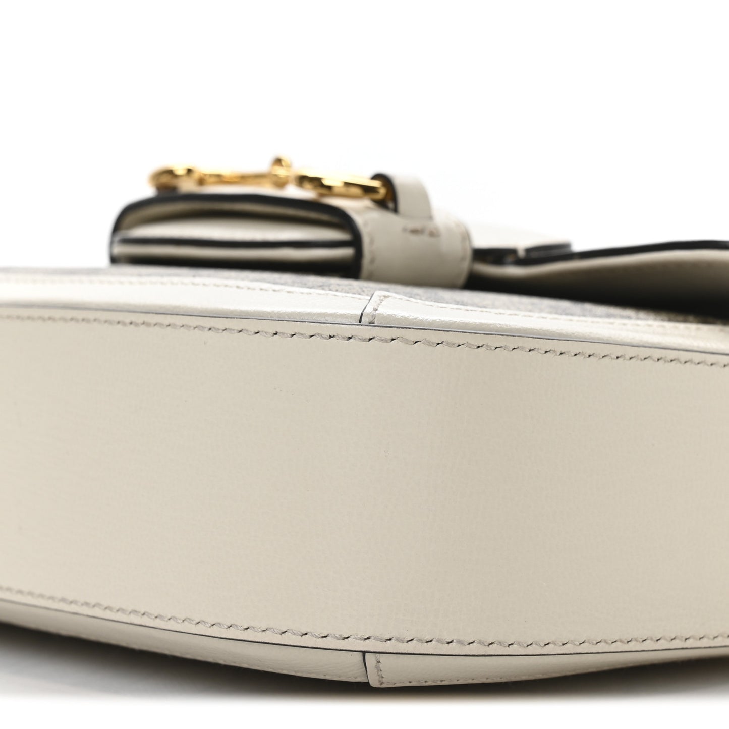 GG Supreme Monogram Web Mini Horsebit 1955 Shoulder Bag Beige Mystic White