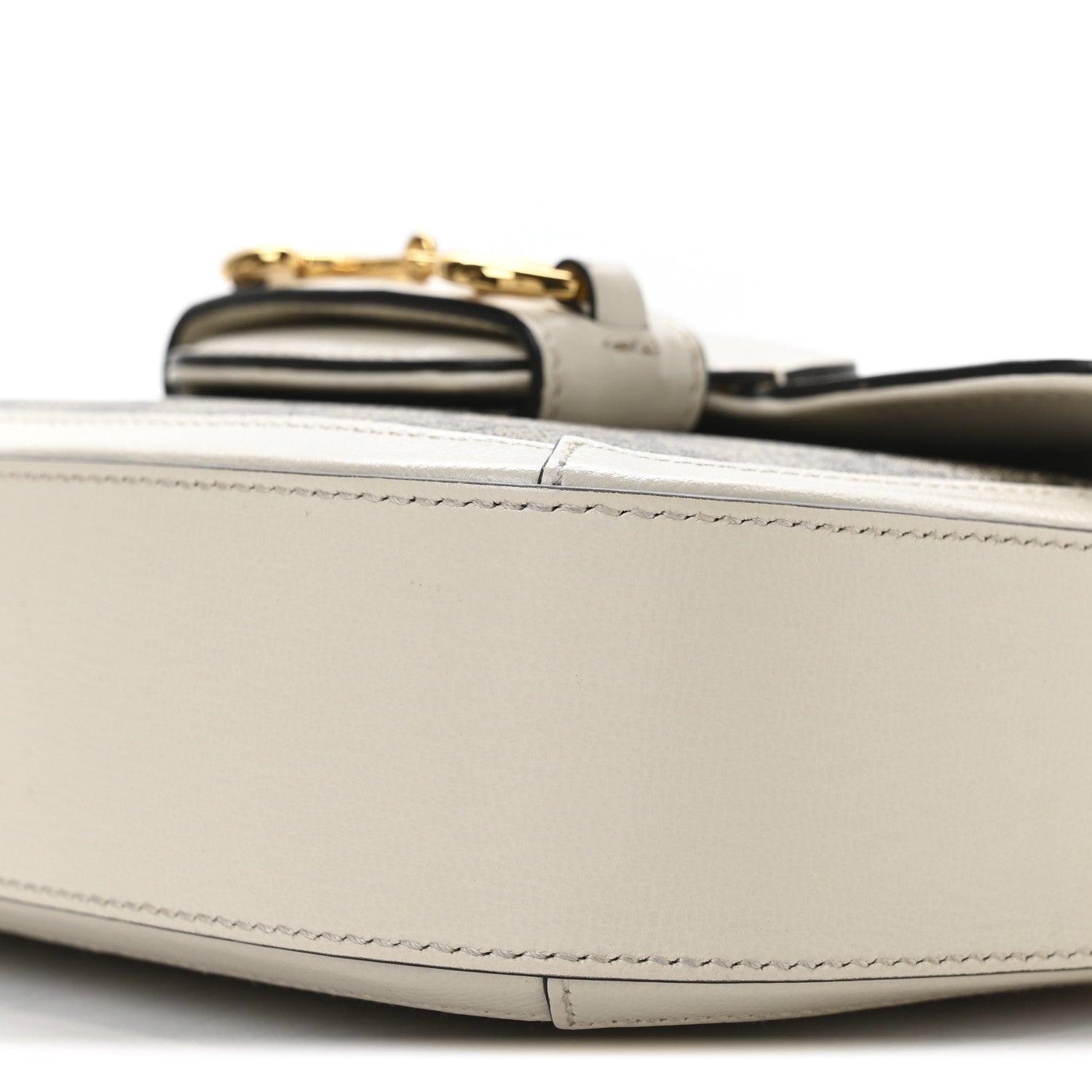 Gucci GG Supreme Monogram Web Mini Horsebit 1955 Shoulder Bag Beige Mystic White 10 of 10