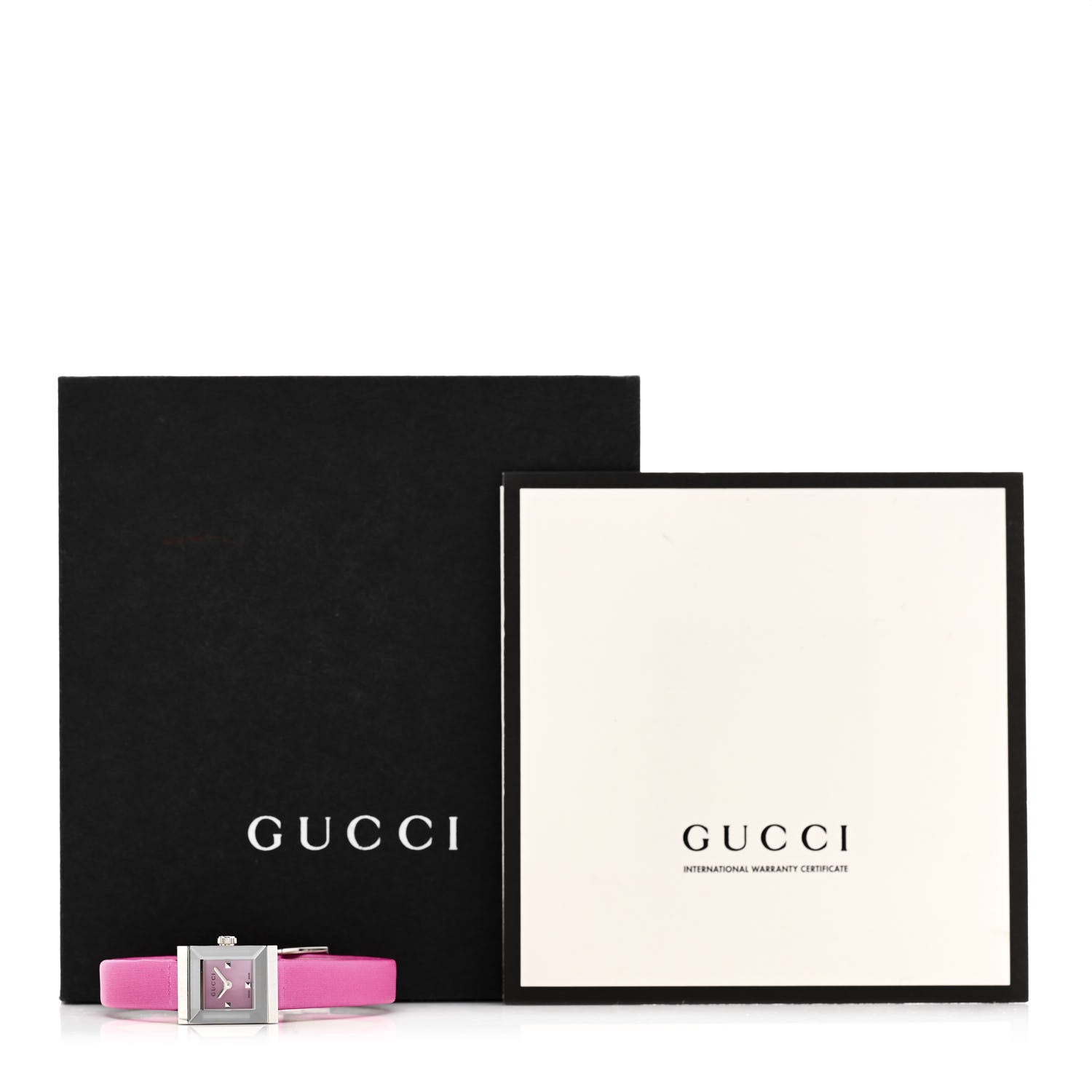 Gucci Stainless Steel Satin Pink Mother of Pearl 14mm G-Frame Square Quartz Watch Fuchsia 6 of 6