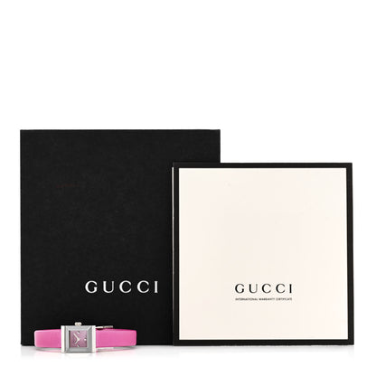 Gucci Stainless Steel Satin Pink Mother of Pearl 14mm G-Frame Square Quartz Watch Fuchsia 6 of 6