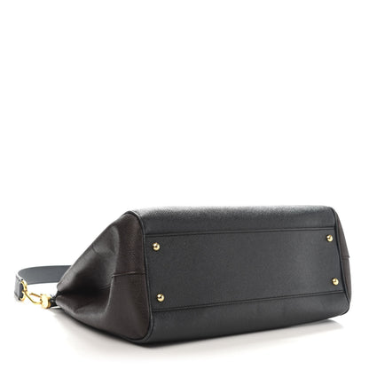Dolce & Gabbana Dauphine Large Bi-Color Miss Sicily Satchel Black Brown 4 of 10