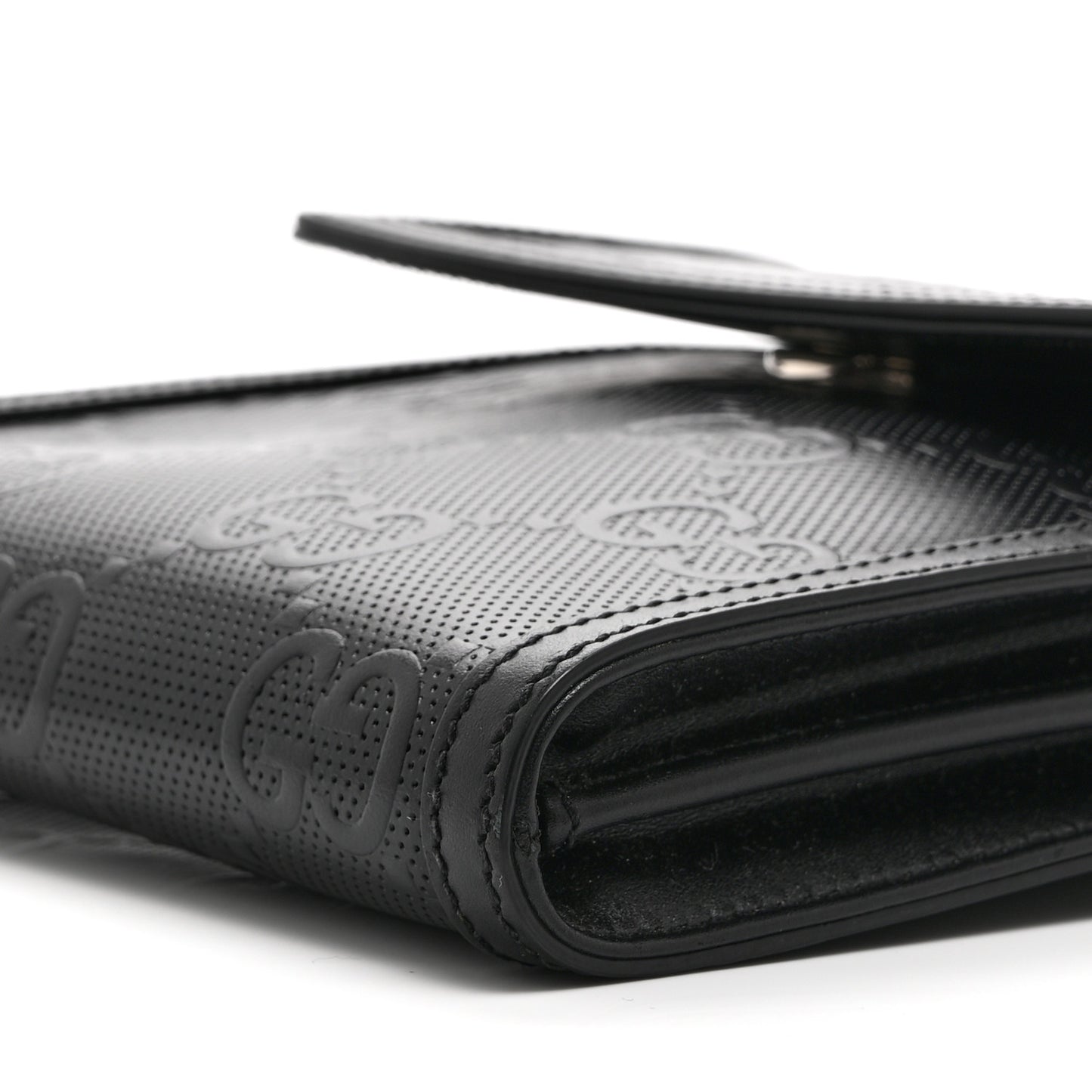 Calfskin GG Tennis Embossed Messenger Bag Black