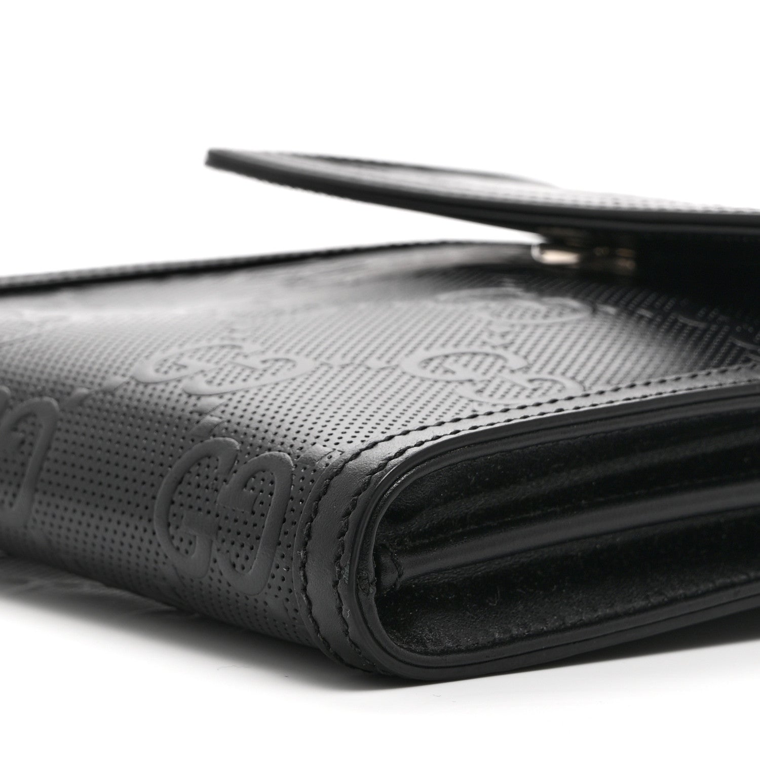 Gucci Calfskin GG Tennis Embossed Messenger Bag Black 11 of 11