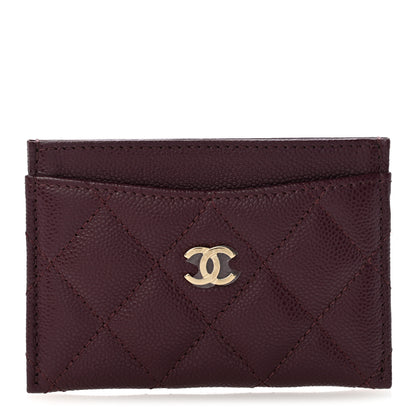 Chanel Caviar Quilted Card Holder Burgundy 1 of 9