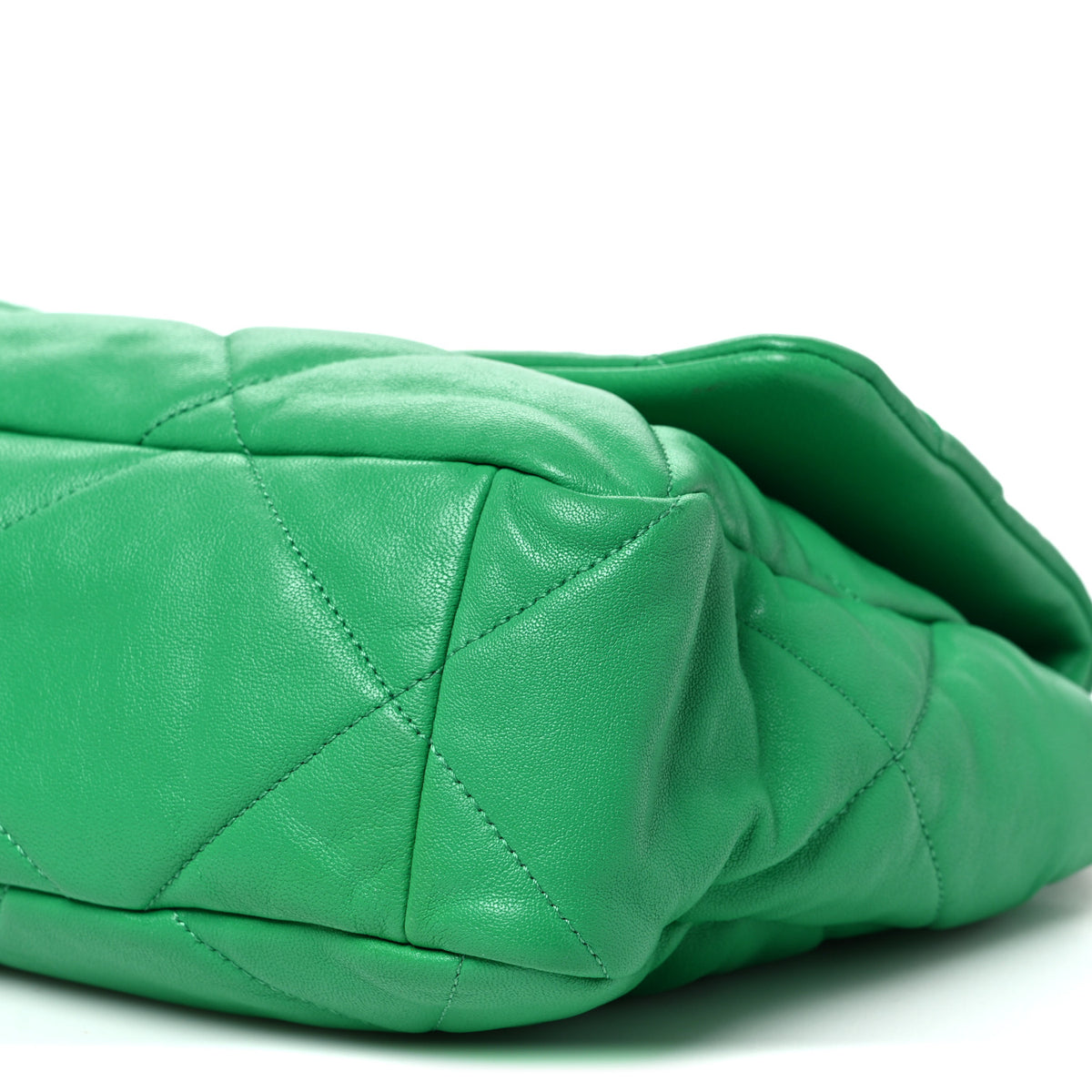 Chanel Goatskin Quilted Large Chanel 19 Flap Green 10 of 11