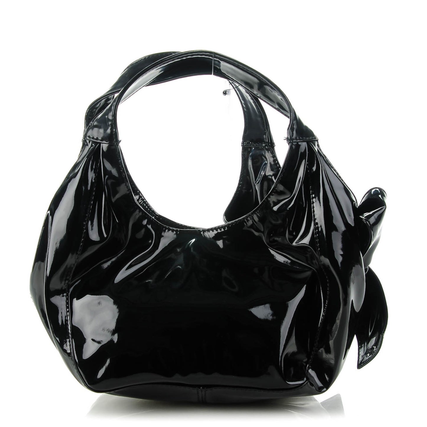 Patent Lacca Mini Nuage Bow Hobo Black