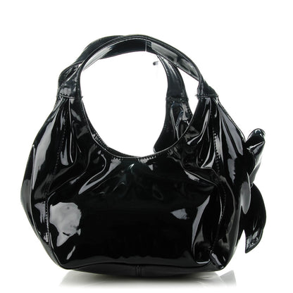 Valentino Garavani Patent Lacca Mini Nuage Bow Hobo Black 1 of 7