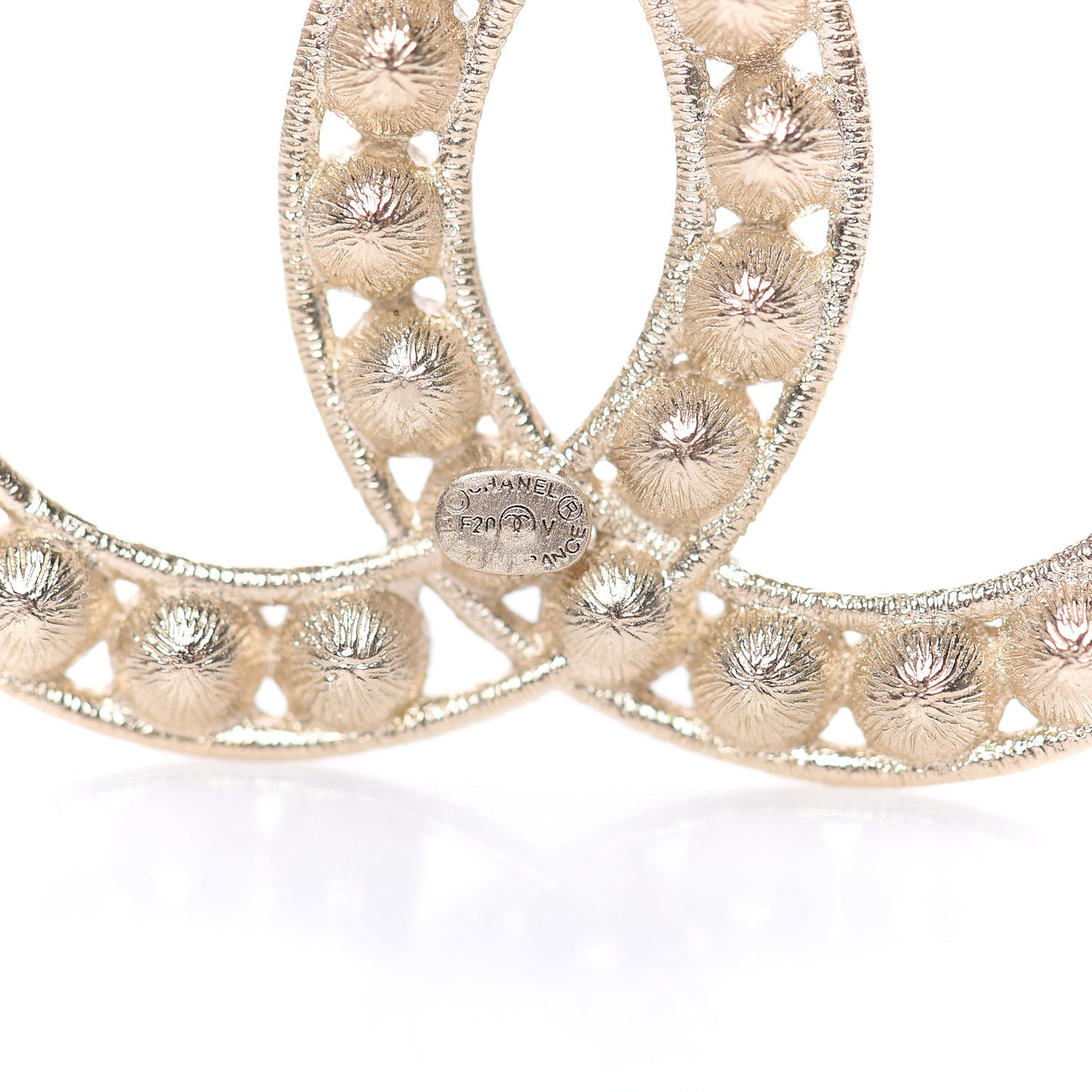 Crystal CC Brooch Light Gold