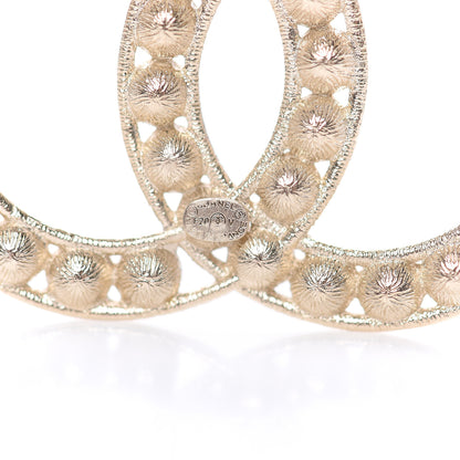 Chanel Crystal CC Brooch Light Gold 4 of 5