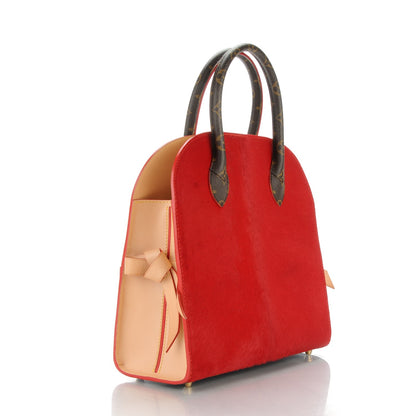 Louis Vuitton Monogram Calf Hair Spikes Iconoclasts Christian Louboutin Tote Red 3 of 6