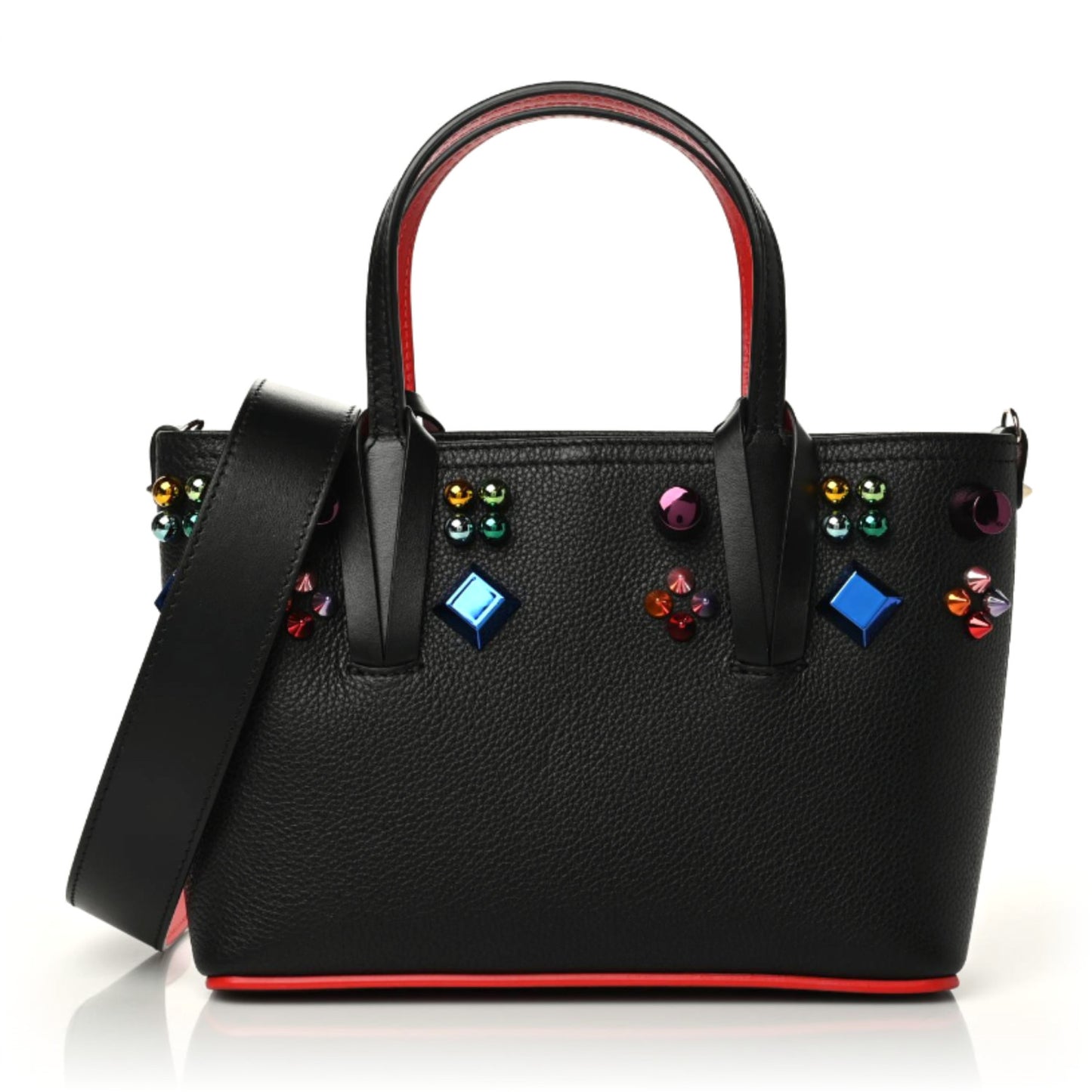 Calfskin Embellished Mini East West Cabata Tote Black