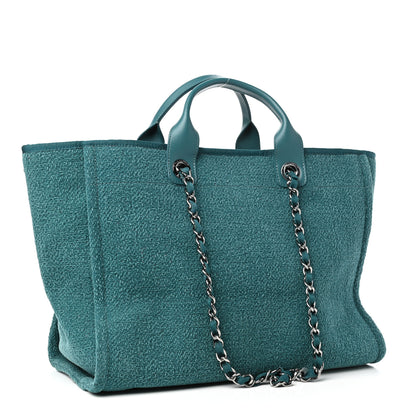 Chanel Lurex Boucle Medium Deauville Tote Turquoise 3 of 9