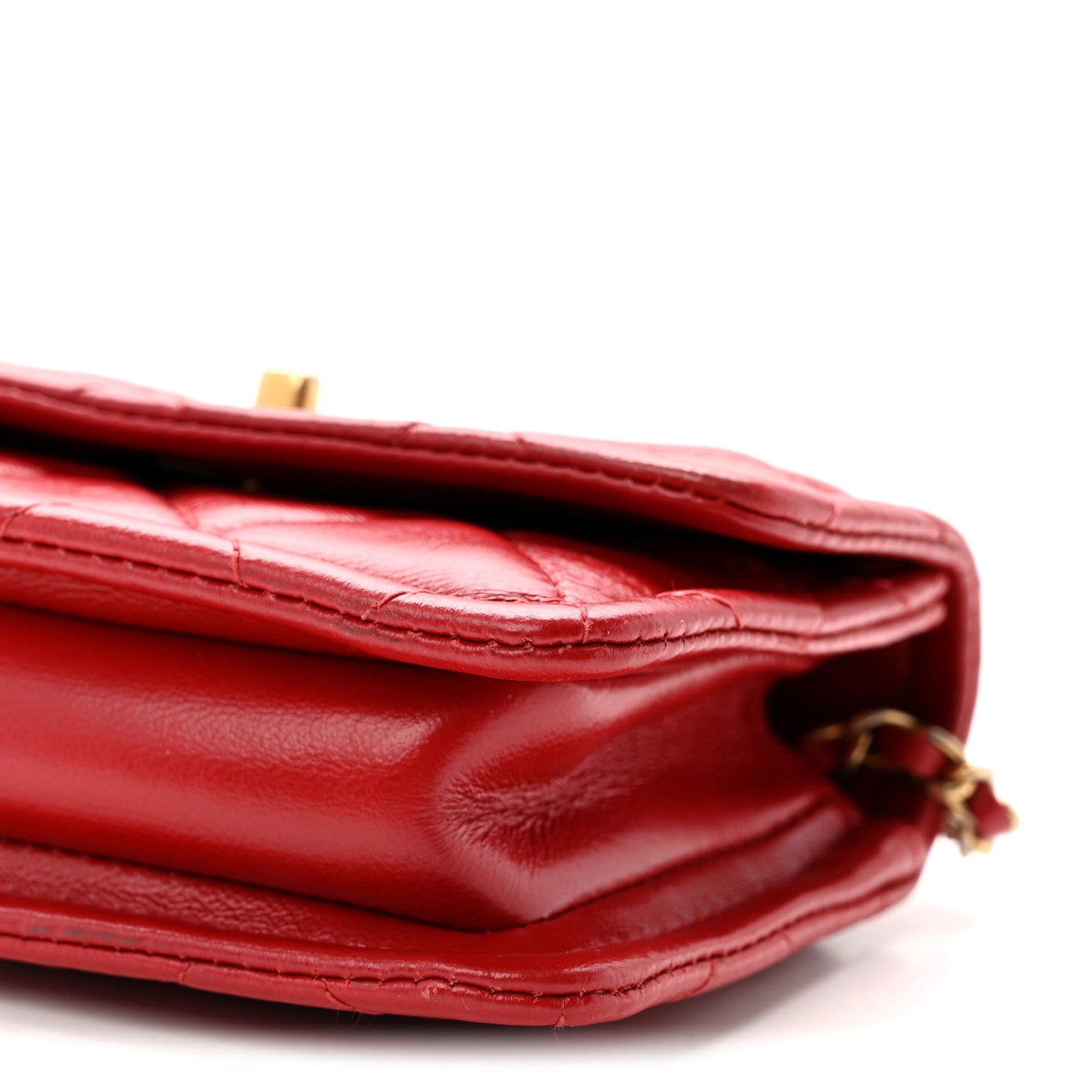 Chanel Shiny Lambskin Quilted Extra Mini Flap Red 10 of 10