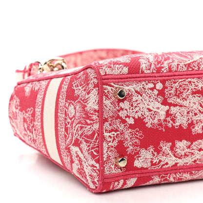 Christian Dior Canvas Toile De Jouy Reverse Embroidered Medium Lady D-Lite Red 9 of 10