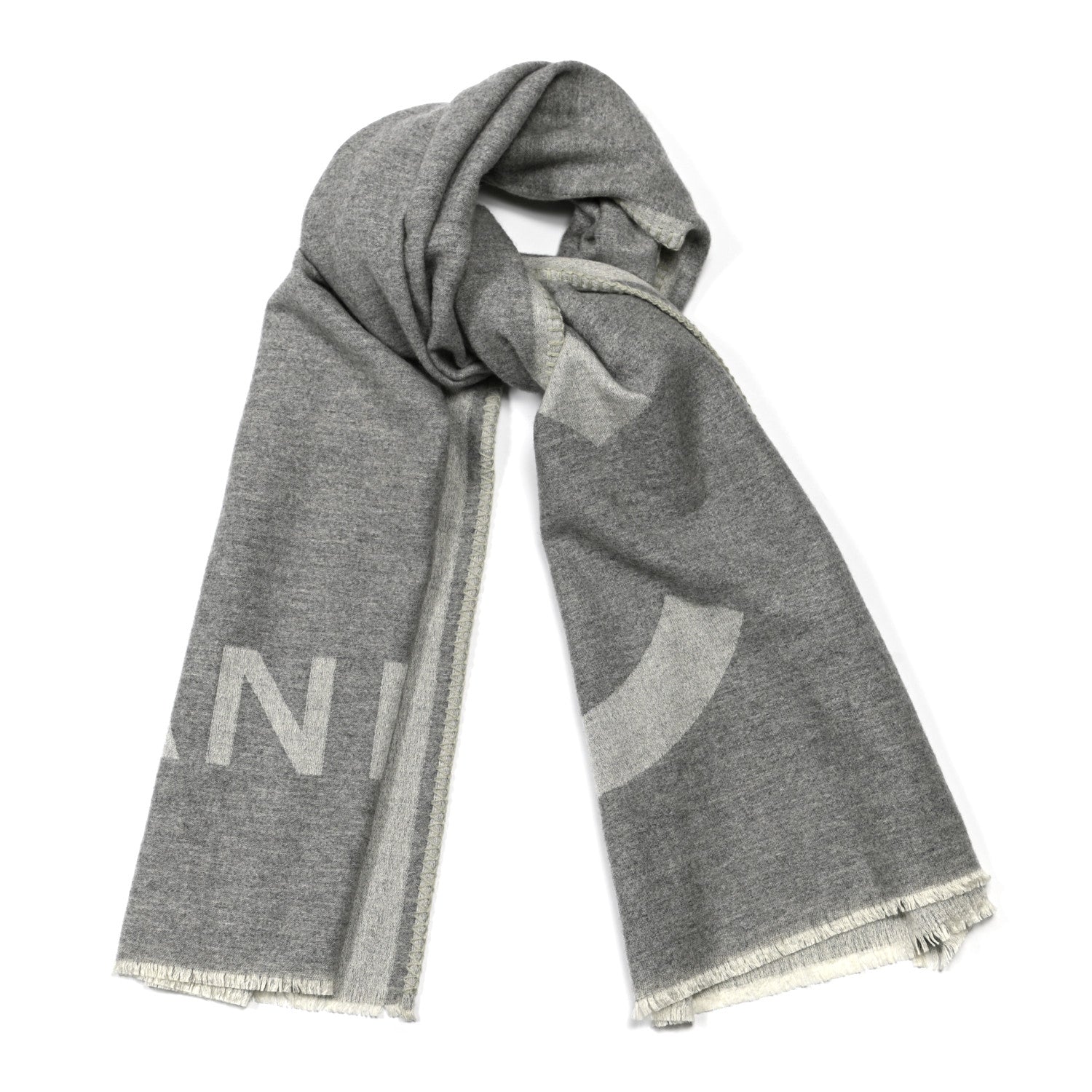 Chanel Cashmere CC Scarf Grey 1 of 4
