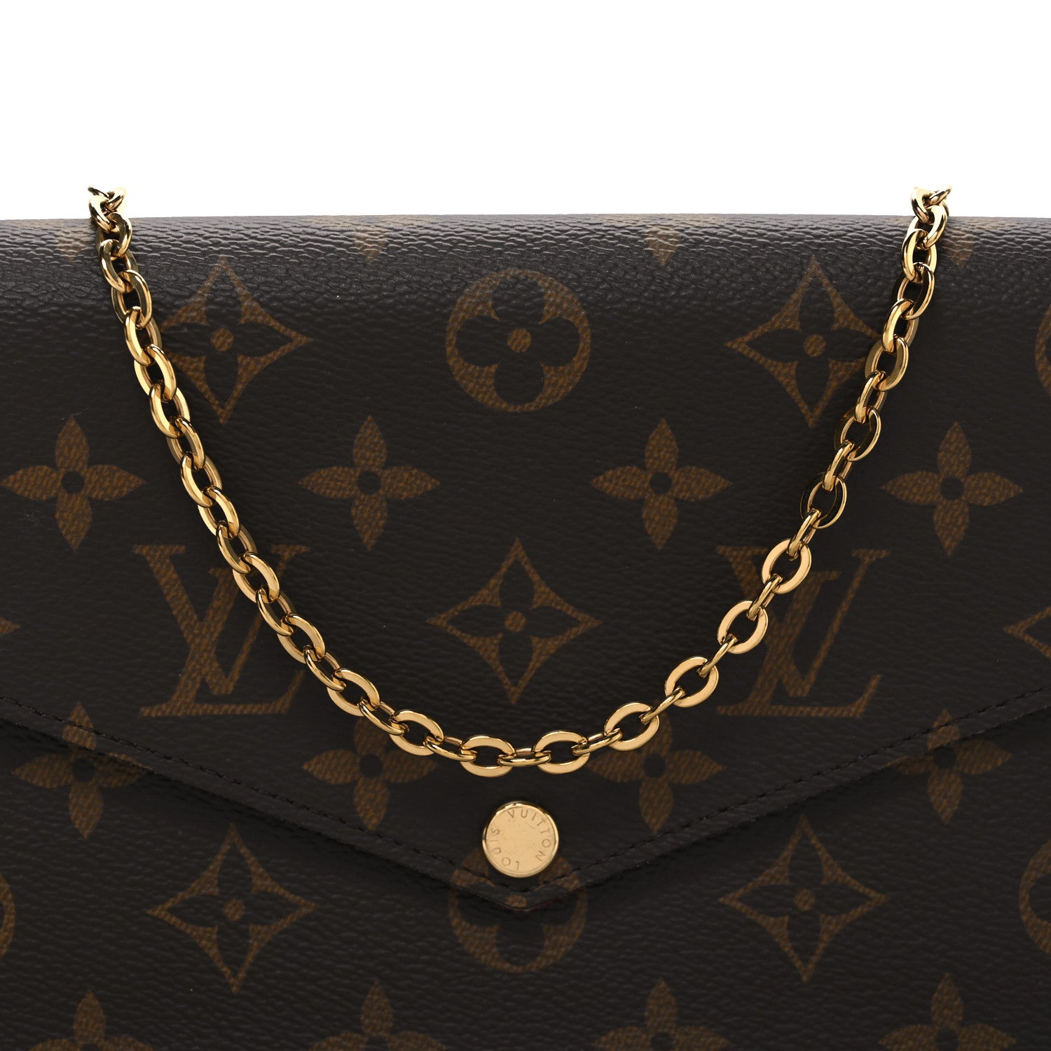 Louis Vuitton Monogram Pochette Felicie Chain Wallet Fuchsia 7 of 9