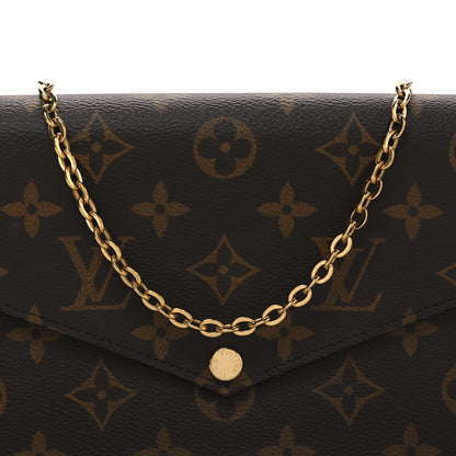 Louis Vuitton Monogram Pochette Felicie Chain Wallet Fuchsia 7 of 9