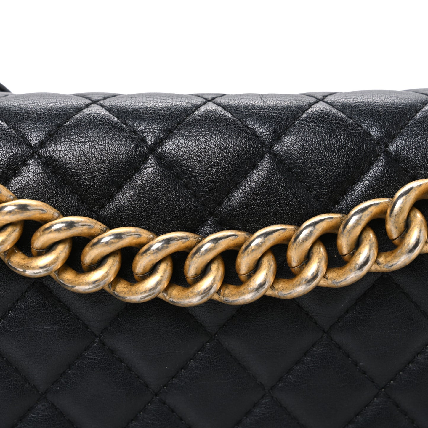 Lambskin Quilted Medium Boy Flap Black