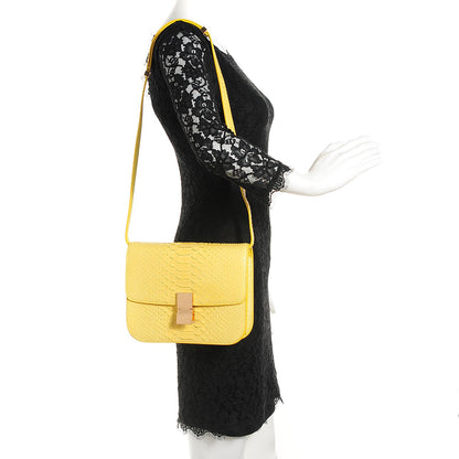 Celine Python Medium Classic Box Yellow 2 of 7